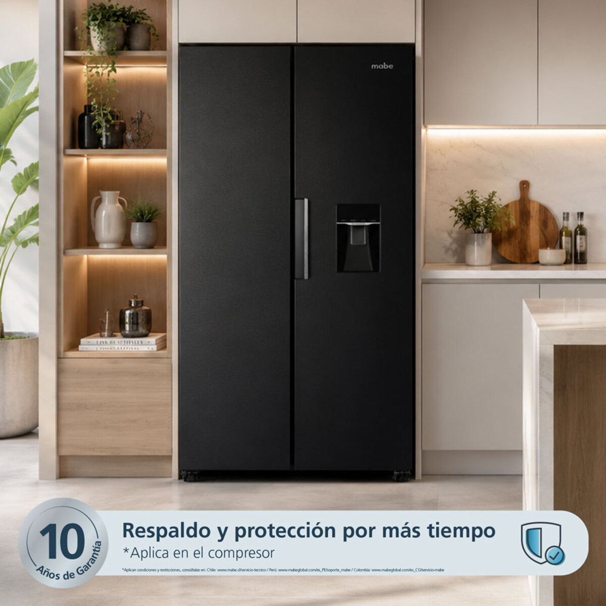 Nevecon Mabe Side by Side Inver 480 LTS Brutos Black Steel Mabe - MSL480LMLPS0