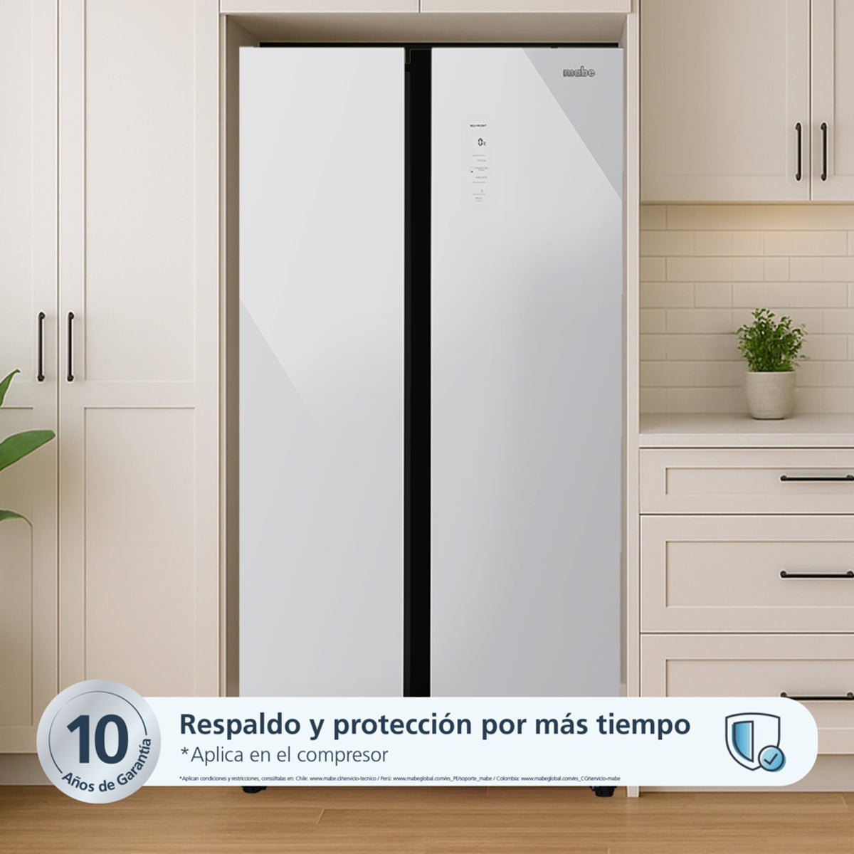 Nevecón Mabe Side by Side No Frost 631 L Brutos White Glass - MSL631LKLSG0