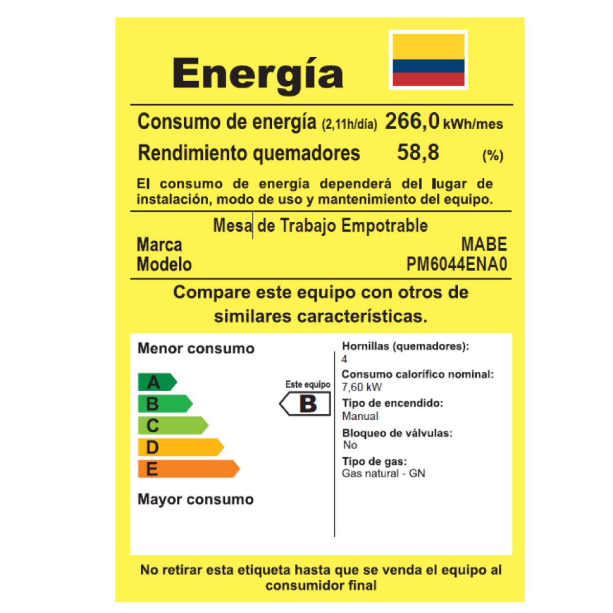 Cubierta de Empotrar Mabe a Gas 60 cm Inoxidable Mabe - PM6044ENA0