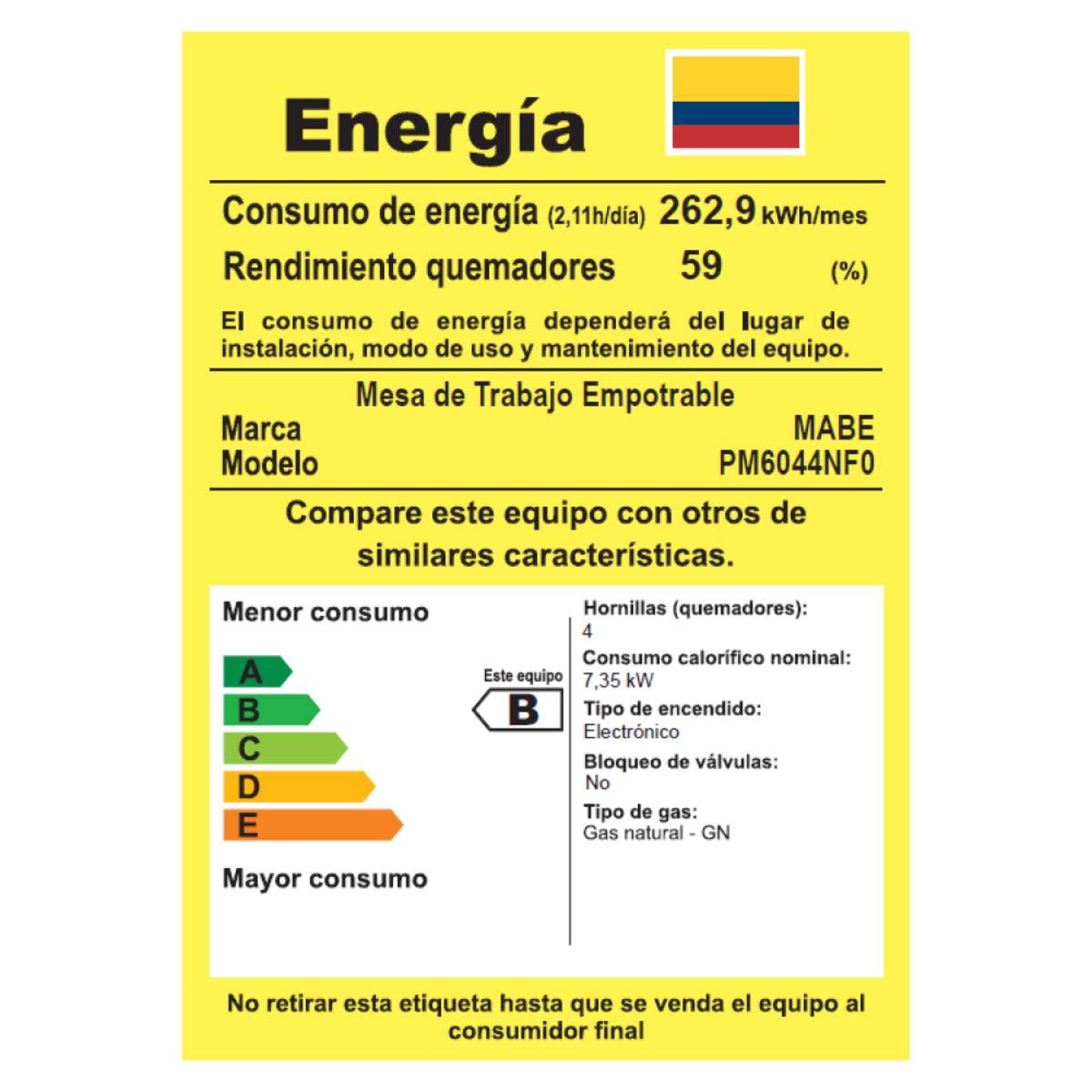 CUBIERTA MABE EMPOTRAR INOX 60CM  PM6044NFO