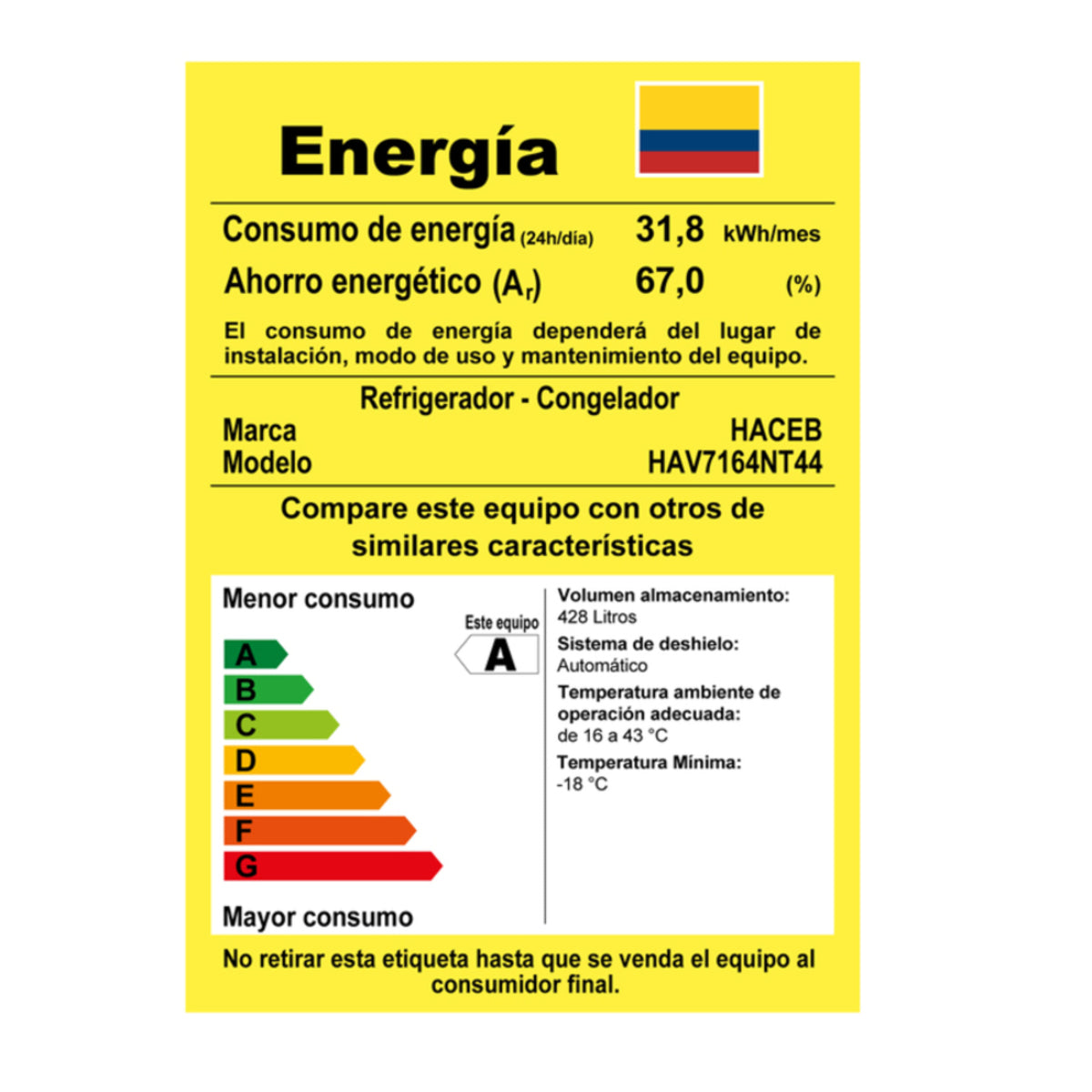 Nevera Haceb 448 litros No frost manija integrada negro cósmico inverter - NEV ALC 448 SE PD DA MI NC INV - Logística Haceb