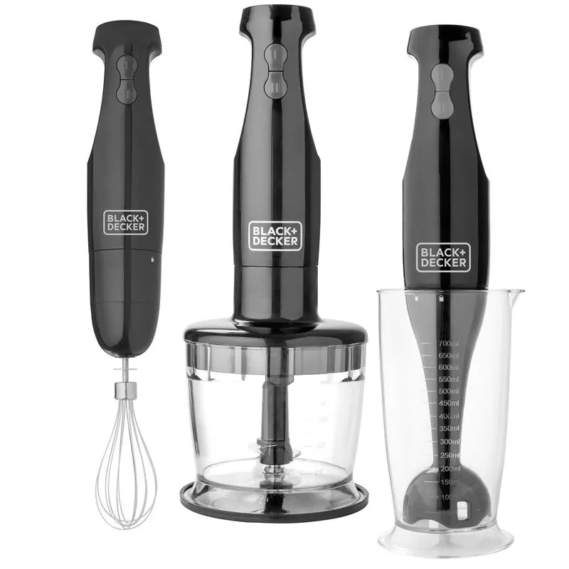 Batidora Inmersión Black+Decker 3 en 1 Mezcla, Bate y Tritura HB2800B