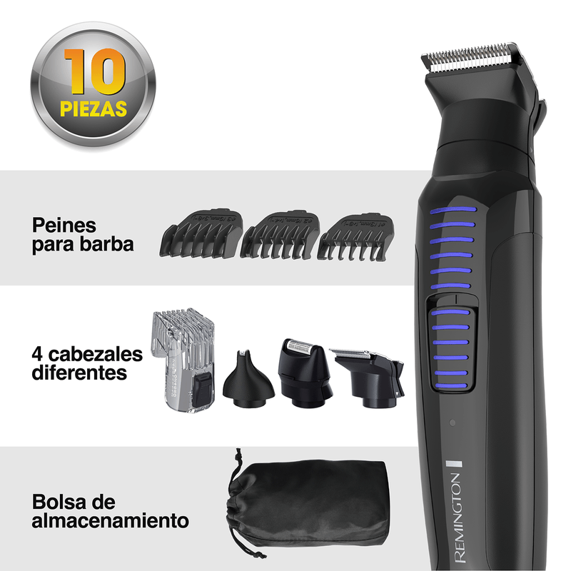 Recortadora Remington Recargable Kit Barba y Bigote PG6125