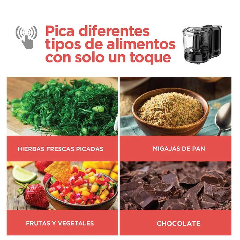 Picador de Alimentos Black+Decker One Touch 1.5 Tazas - HC150B