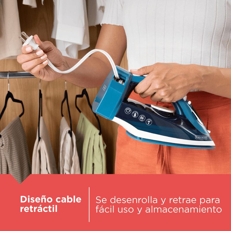 Plancha Black+Decker con cable retráctil - ICR004B-LA