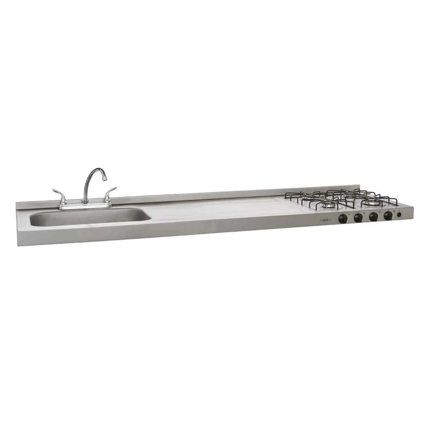 Mesón Haceb Ovata Inox 1.80 metros pozuelo izquierdo gas natural - - Logística Haceb
