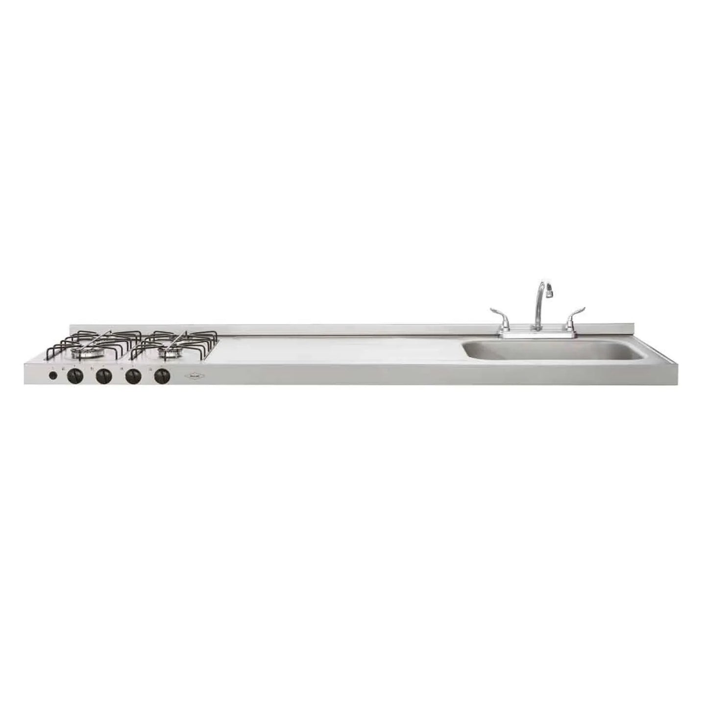 Mesón Haceb Ovata Inox 1.80 metro pozuelo derecho gas natural - MESON 1.80 GAS 4PDS EE GN INOX- Logística Haceb
