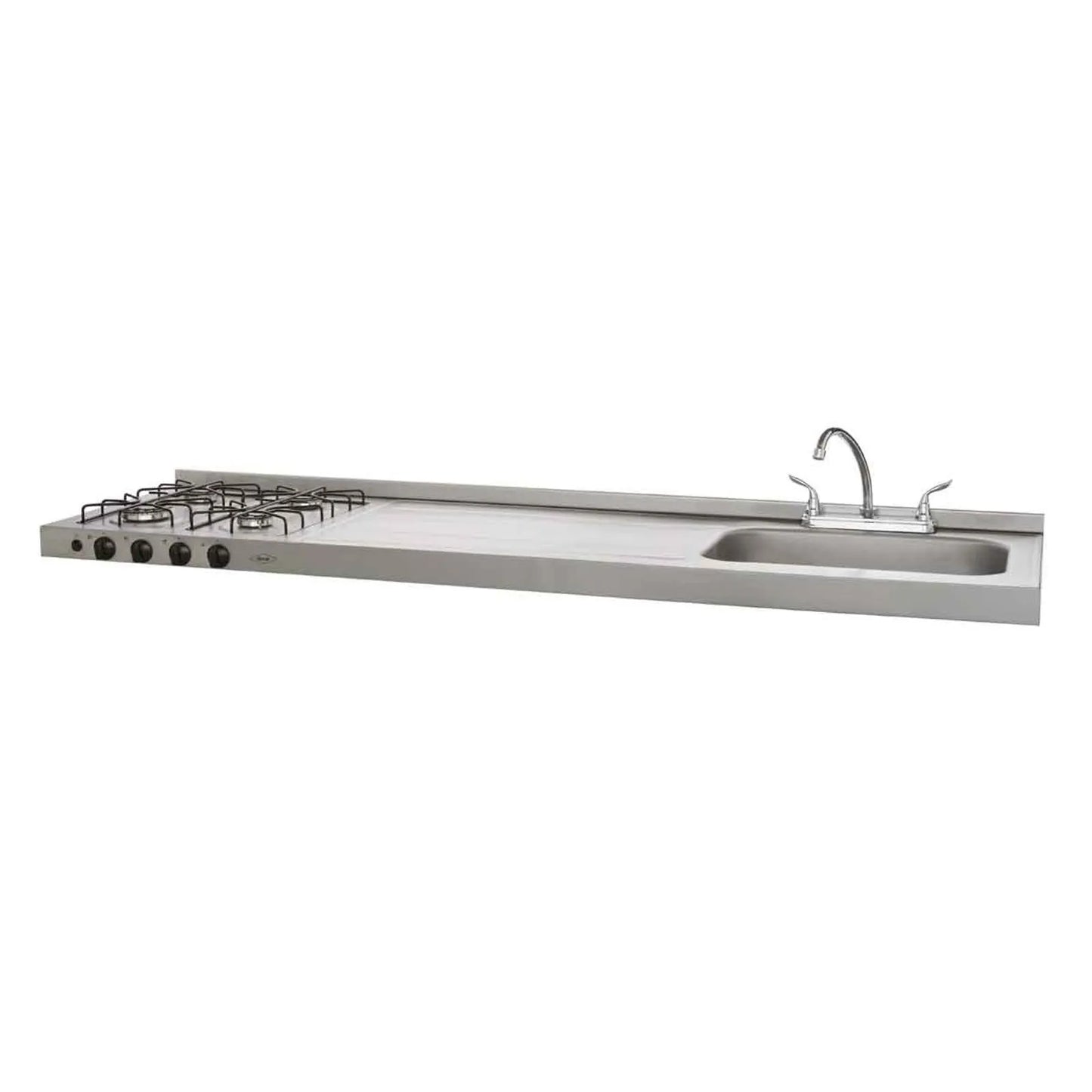 Mesón Haceb Ovata Inox 1.80 metro pozuelo derecho gas natural - MESON 1.80 GAS 4PDS EE GN INOX- Logística Haceb