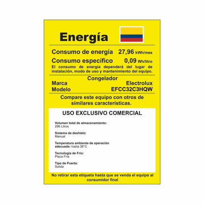 CONGELADOR HORIZONTAL ELECTROLUX 320LTS PCM LED    EFCC32C3HQW