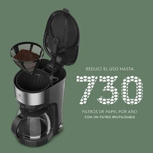Cafetera Eléctrica Electrolux 1.2L 30 Tazas Función Mantener Caliente Negra - ECM20
