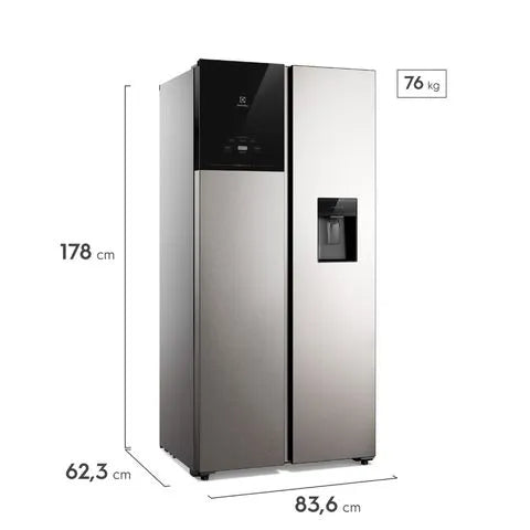 Nevecon Electrolux No Frost Side by Side 431 Lts Autosense Gris - ERS44F3C5BI