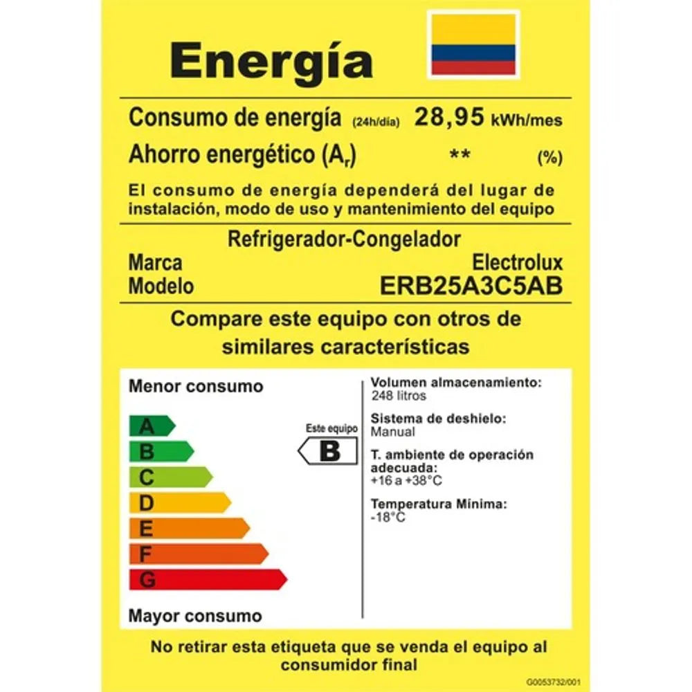 Nevera Electrolux Congelador Inferior 248L Inverter Negra - ERB25A3C5AB