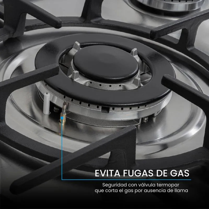 Estufa de Empotrar Challenger 70 cm 5 Pts Gas Natural - SA-6170-EI
