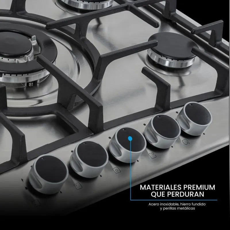 Estufa de Empotrar Challenger 70 cm 5 Pts Gas Natural - SA-6170-EI