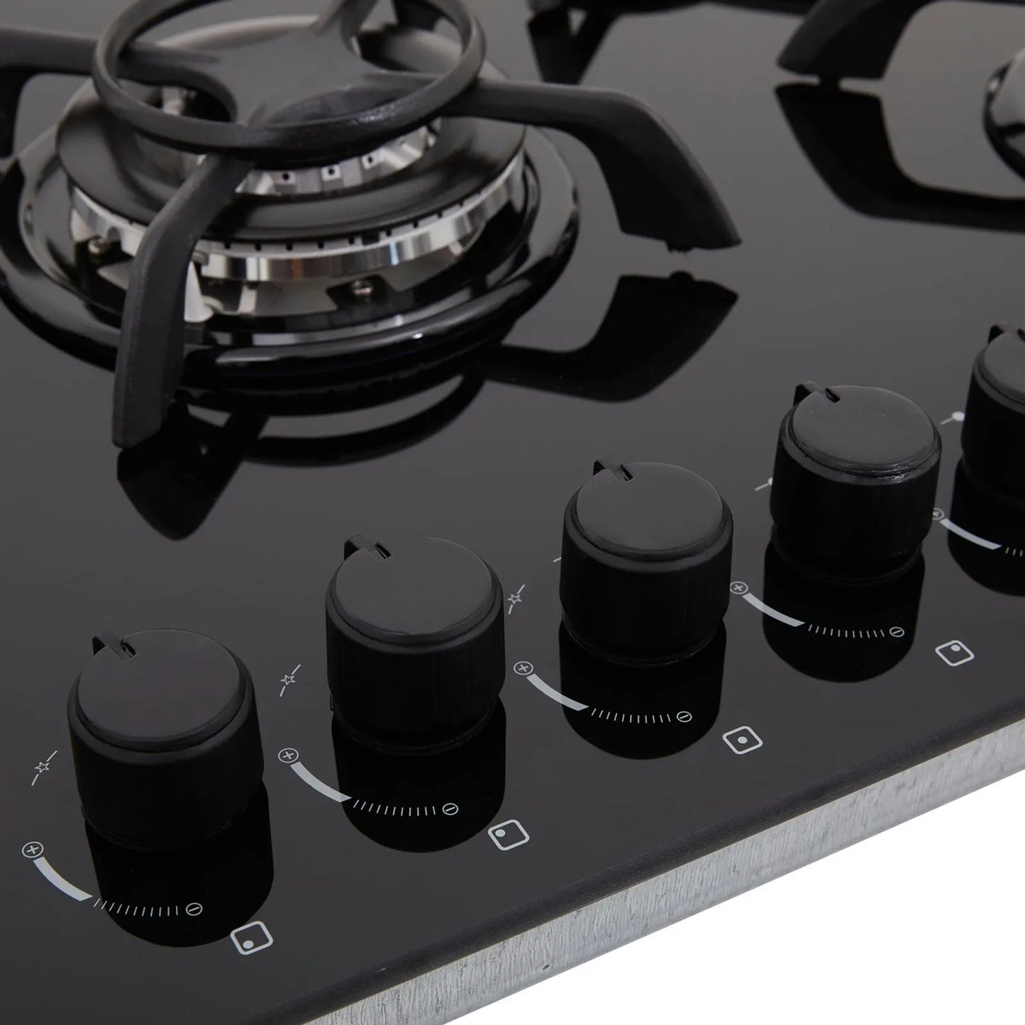 Estufa de Empotrar APL Haceb de 5 puestos a Gas Natural Negra -CUB APL CG 76 CRISTAL 5P MF GN