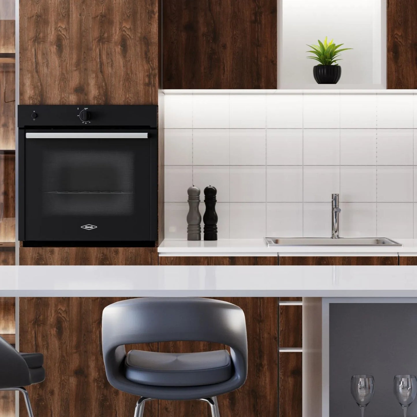 Horno a gas Tandoori 60 cm negro gas natural Haceb - HG TANDOORI 60 NEGRO GN - Logí­stica Haceb