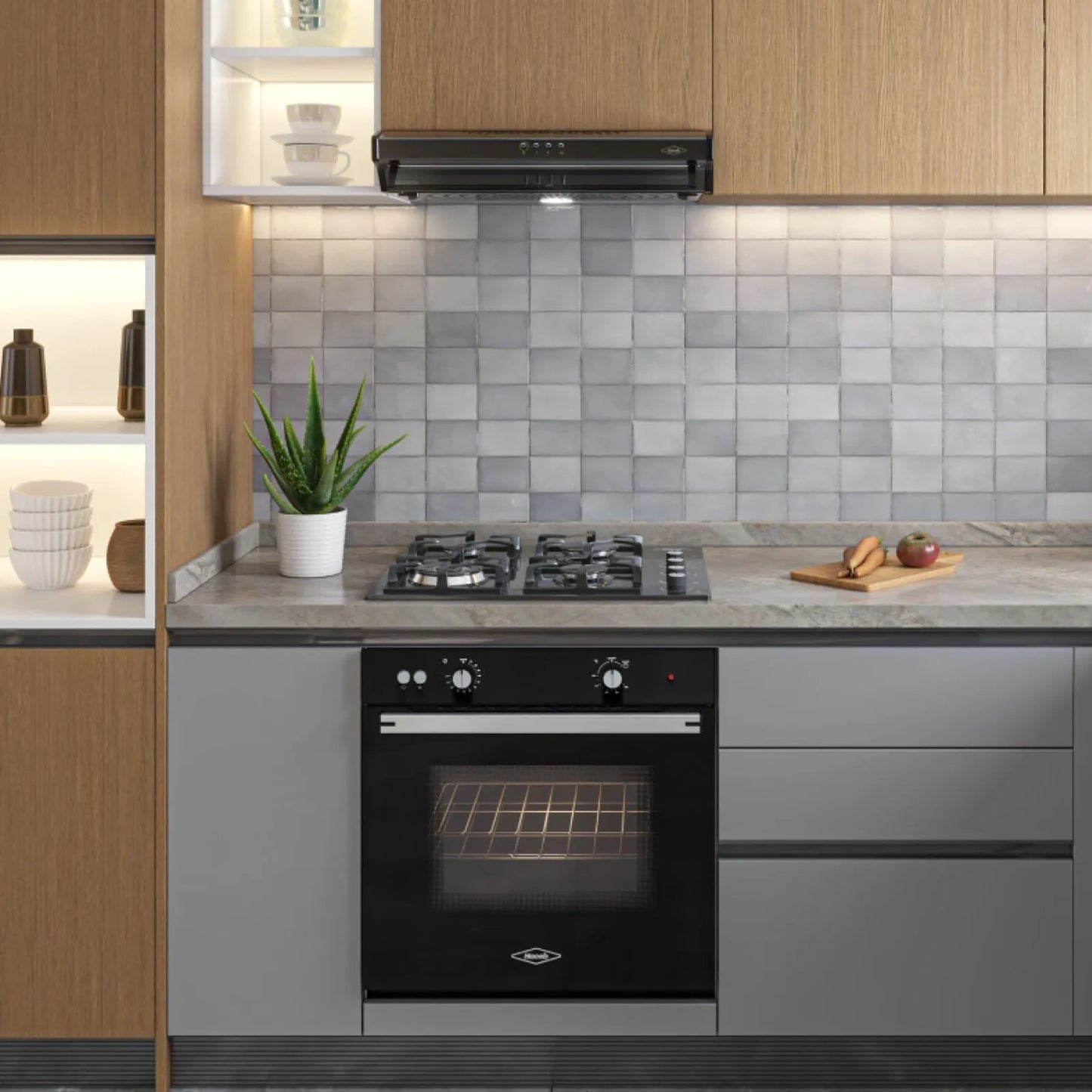 Horno mixto Tofu 60 cm negro gas propano 120V Haceb- HX TOFU 60 NE GP - Logí­stica Haceb