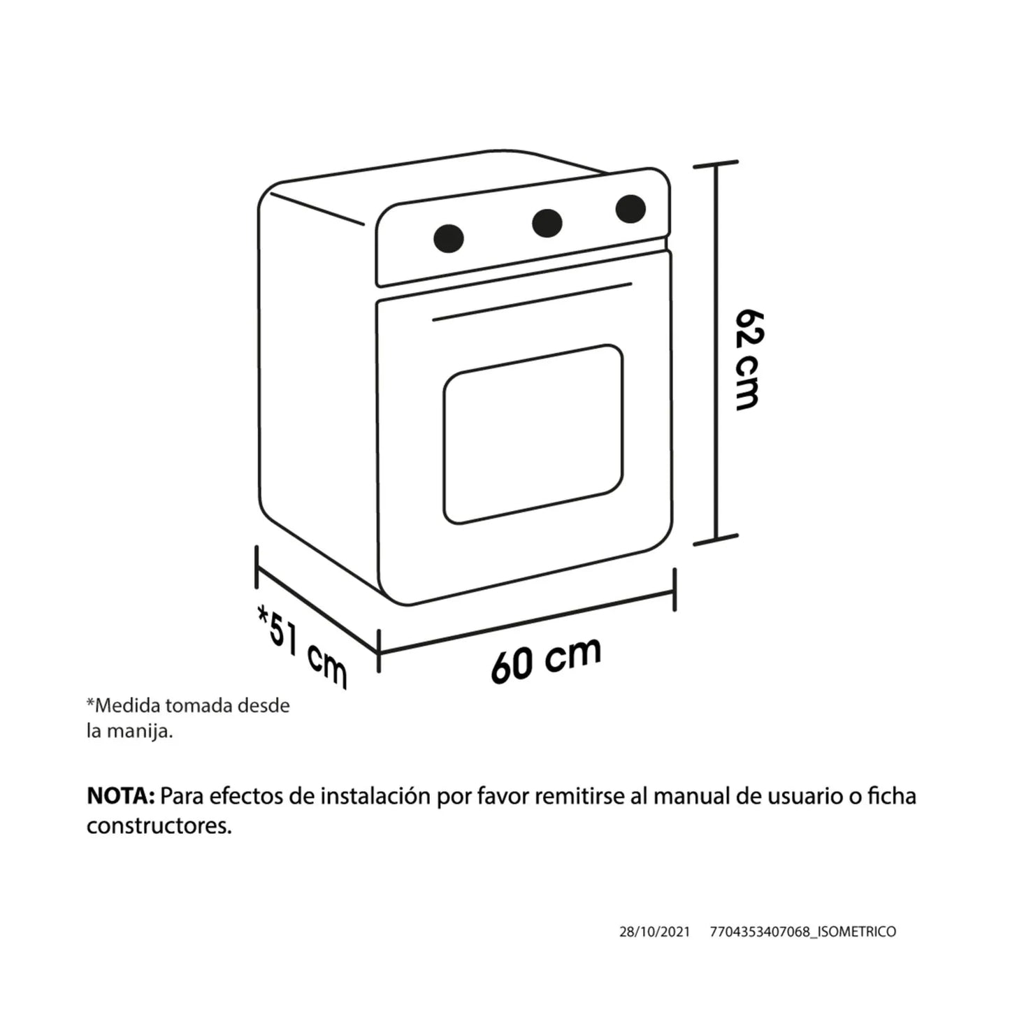 Horno eléctrico Tofu 60 cm Inox con vidrio negro 220V Haceb - HE TOFU 60 INOX-NE 220V - Logí­stica Haceb