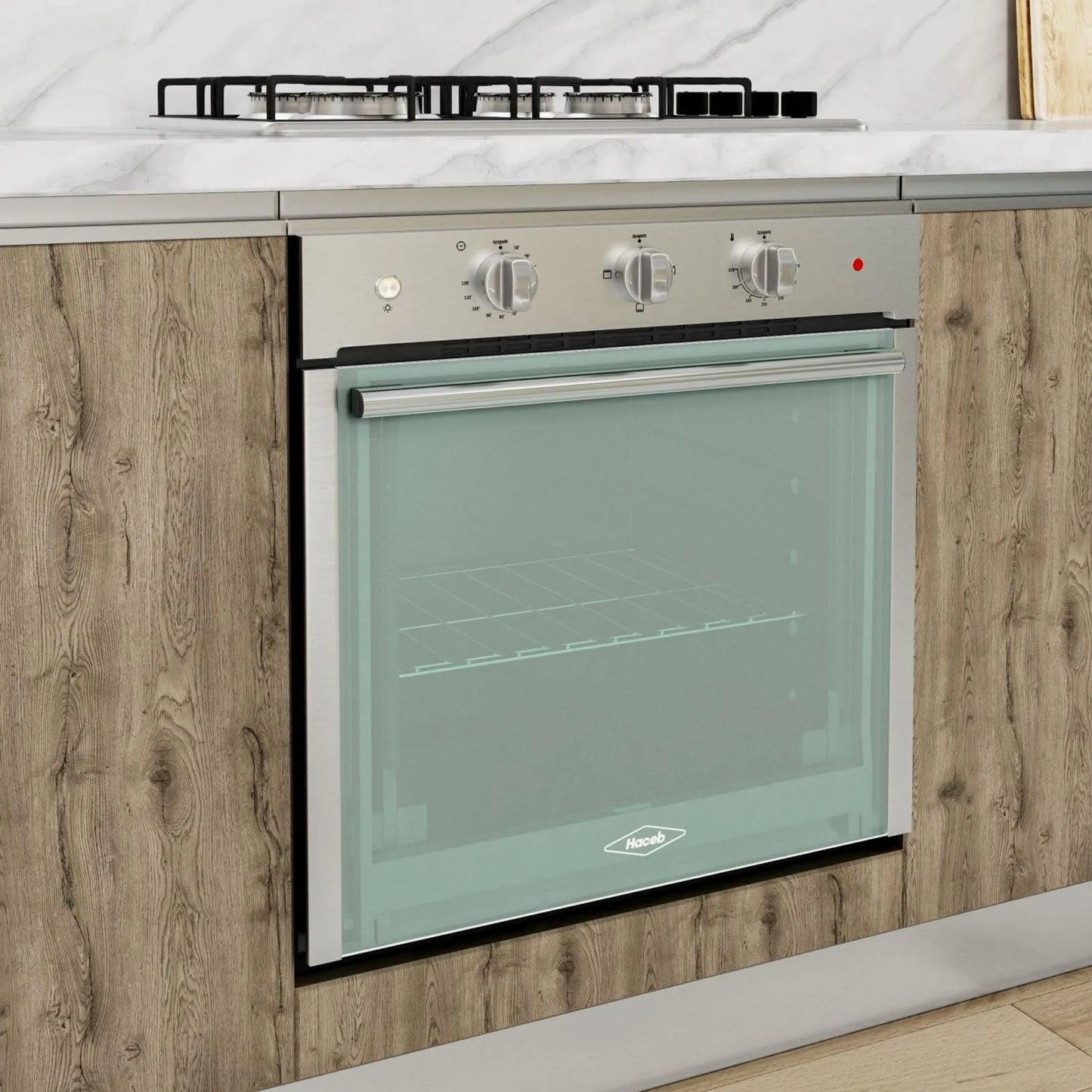 Horno eléctrico Tandoori 60 cm inox con vidrio reflectivo 120V Haceb - HE TANDOORI 60 INOX 120V - Logí­stica Haceb
