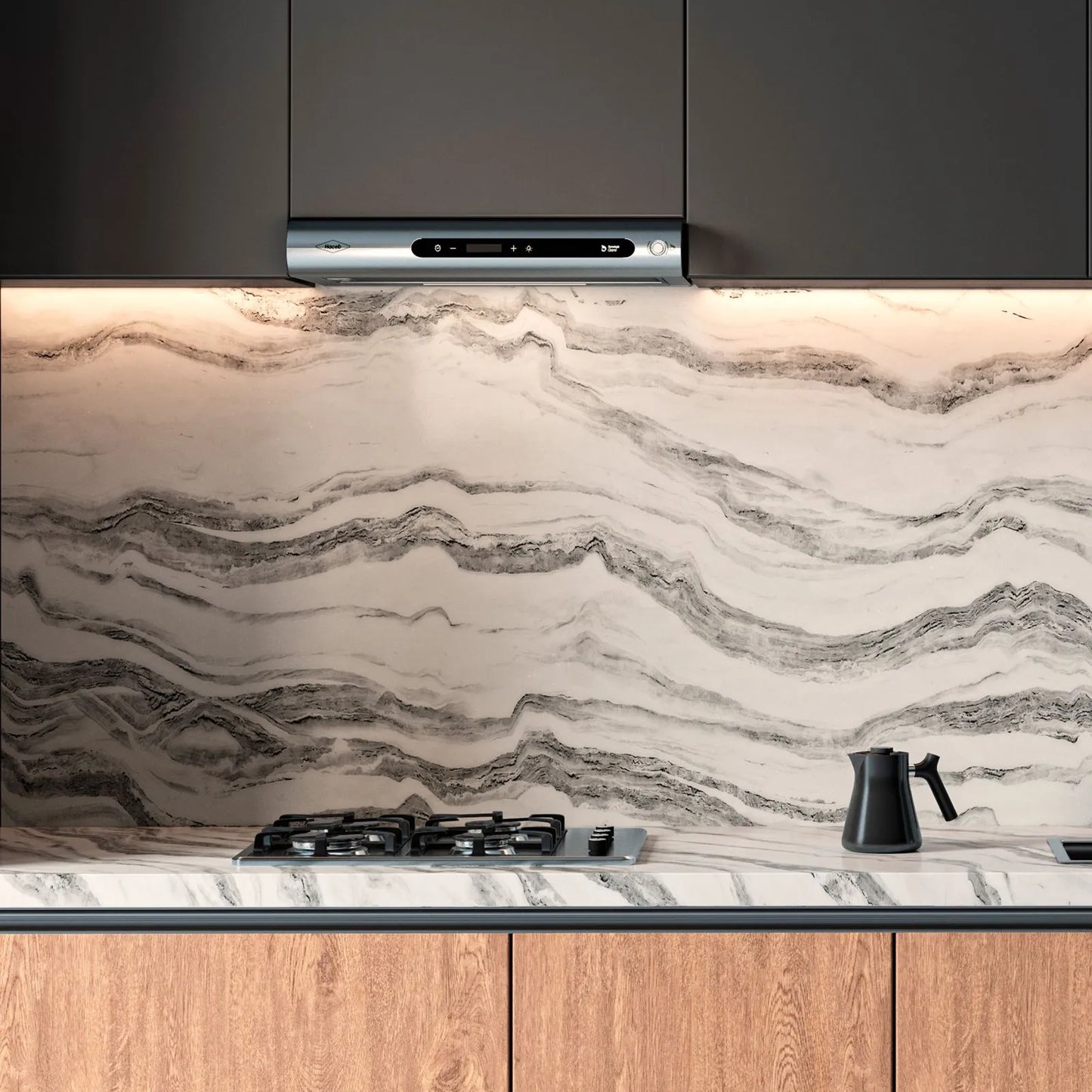 Campana Haceb Tofu Inox Negra Digital 3 Velocidades - CAMP TOFU 60 V3 INOX-NE DIGITAL- Logística Haceb