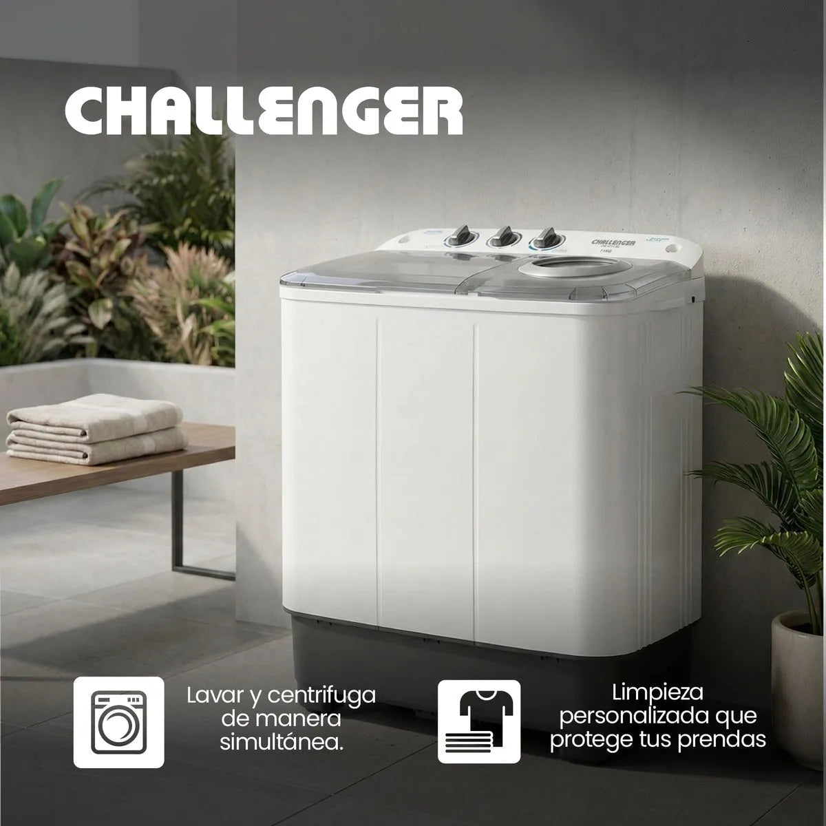 Lavadora Challenger Semiautomática Carga Superior 11 Kg - CW4711