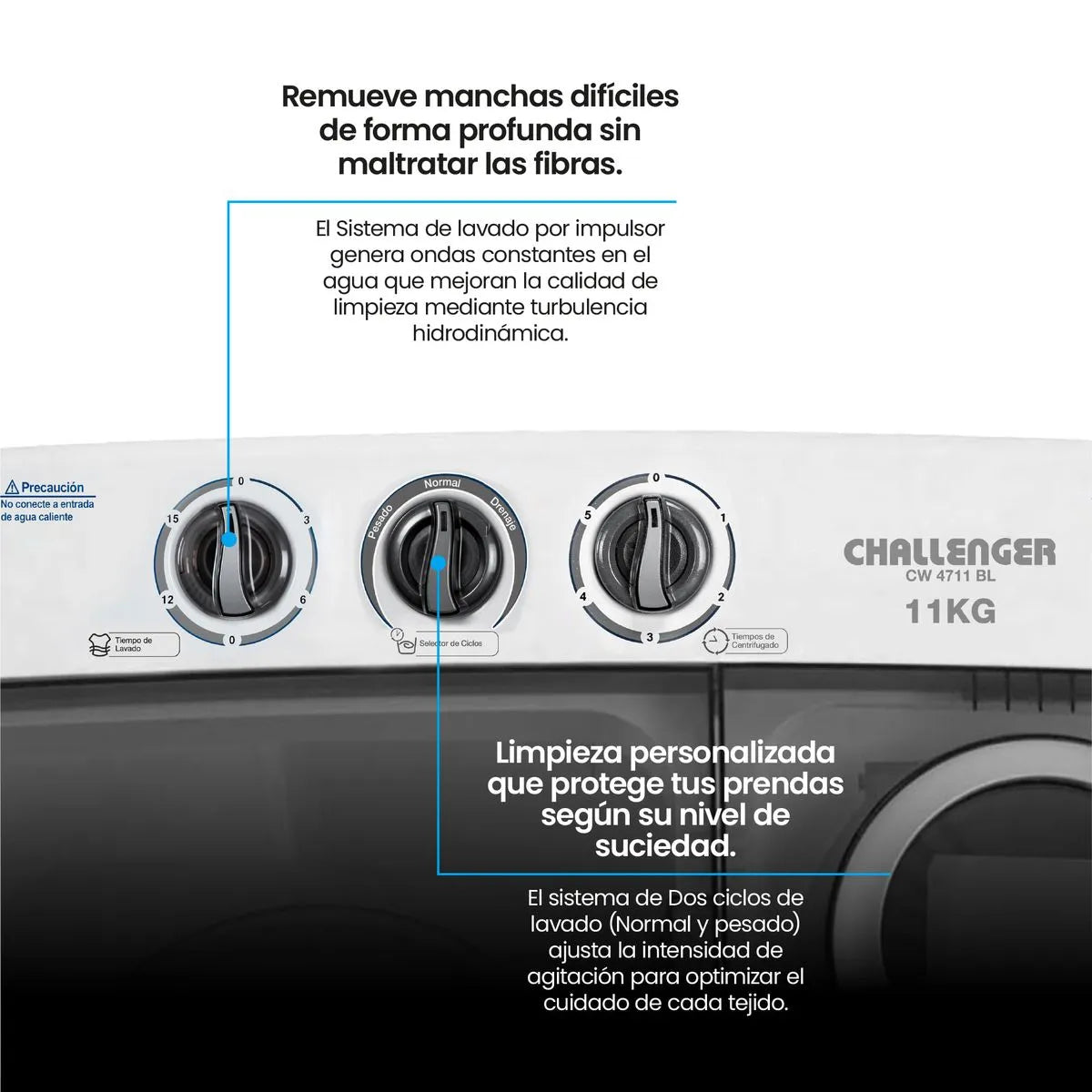 Lavadora Challenger Semiautomática Carga Superior 11 Kg - CW4711