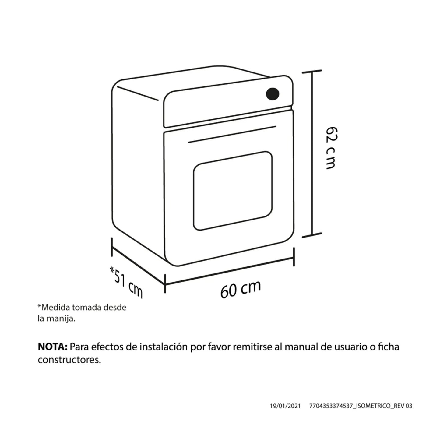 Horno a gas natural Casia 60 cm negro Haceb