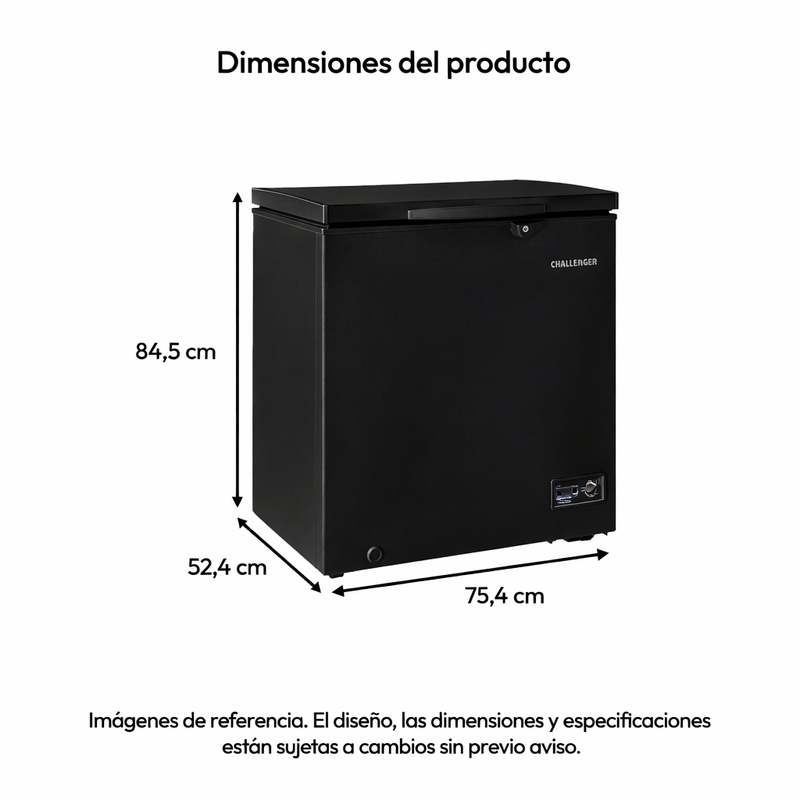 Congelador Challenger Horizontal 152 Lts Brutos Negro - CH226NE