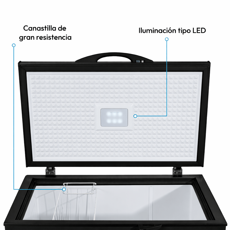 Congelador Challenger Horizontal 152 Lts Brutos Negro - CH226NE
