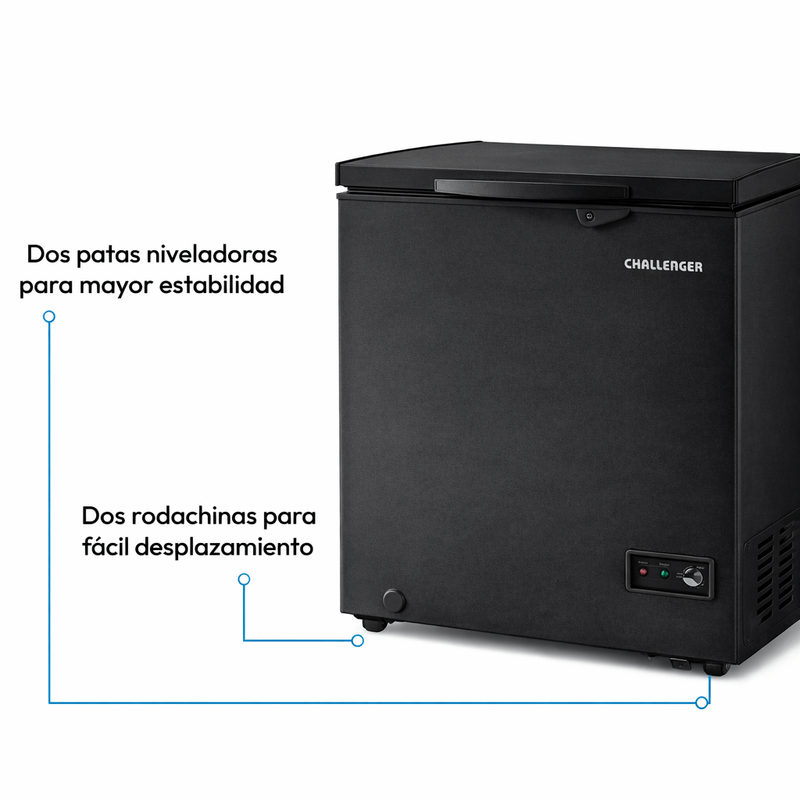 Congelador Challenger Horizontal 152 Lts Brutos Negro - CH226NE