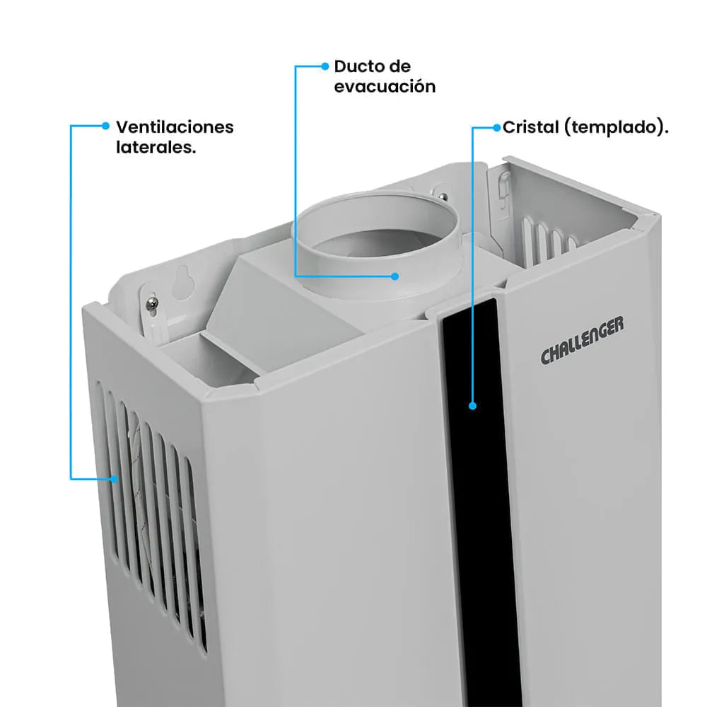 Calentador de paso a gas Natural Challenger 6 Litros Tiro Natural - WHN7060-GN