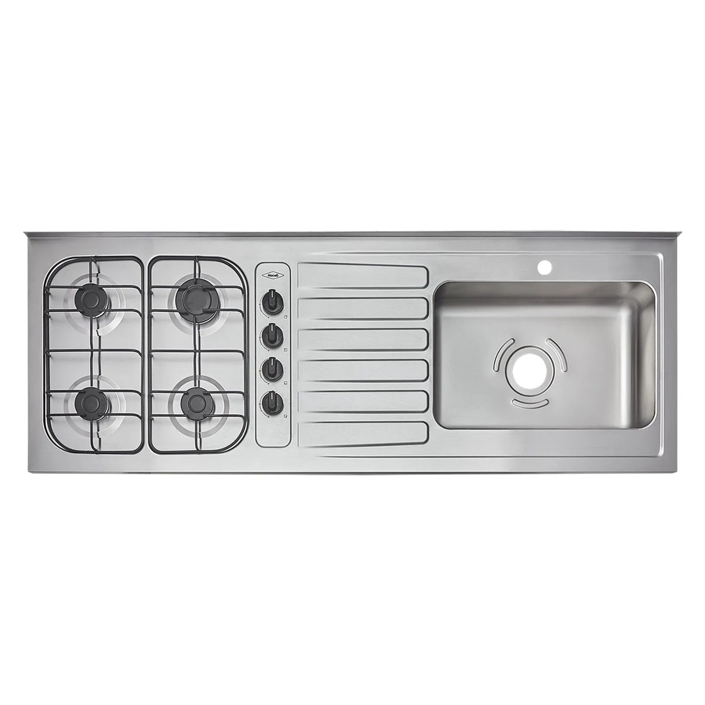 Mesón Haceb 1.50 metros pozuelo derecho gas natural sin encendido eléctrico - MESON OVATA 1.50 INOX ML 4PD SE GN 1 OR- Logística Haceb