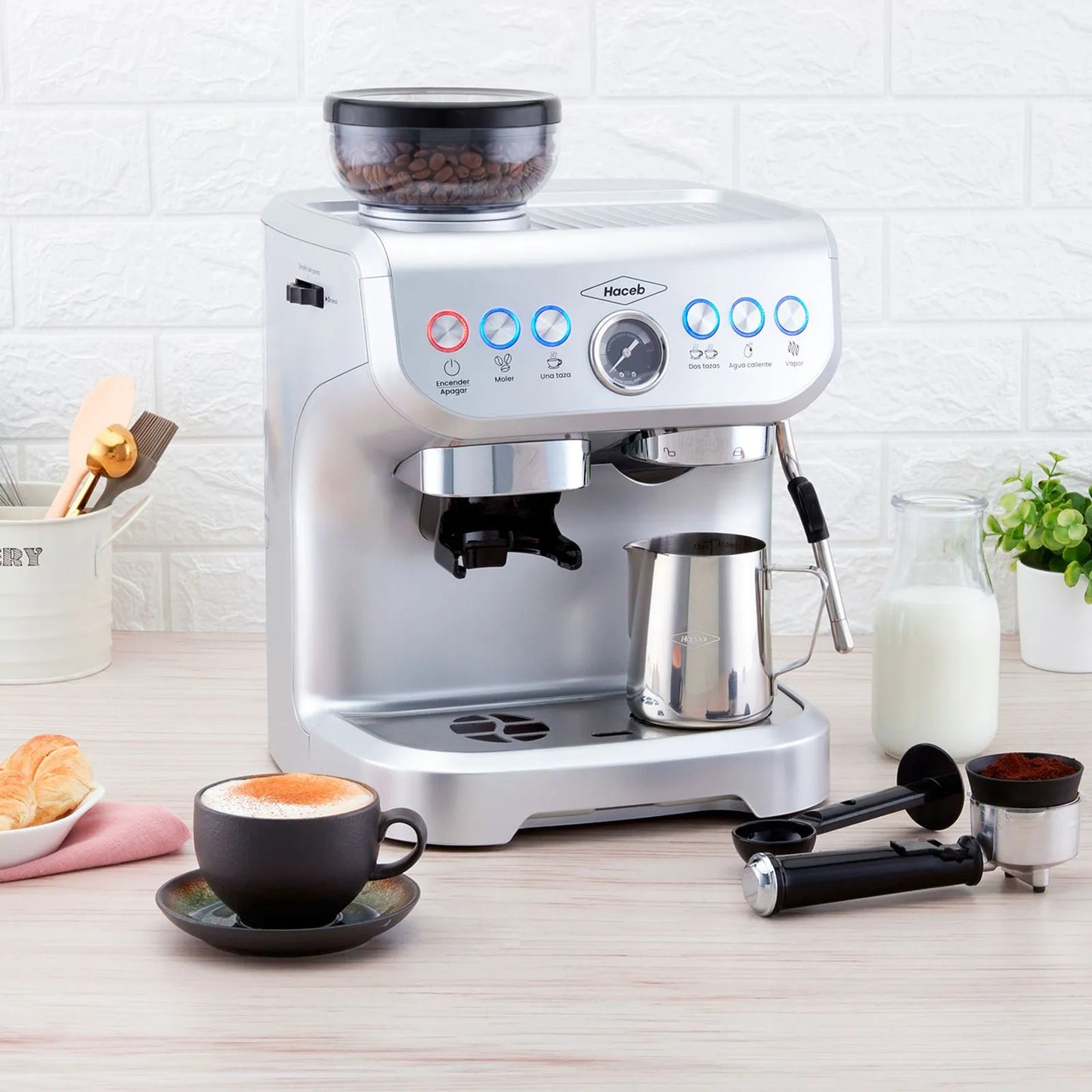Máquina de café Haceb con molino integrado Inox- Logística Haceb