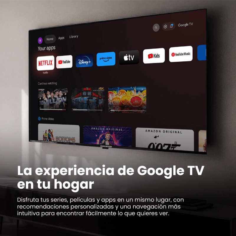 Televisor Challenger 55" 4K HDR UHD Google TV - 55TG2770