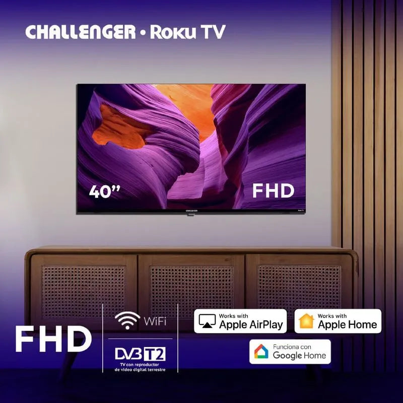 Televisor Challenger Led 40" FHD Roku Tv - 40KR14