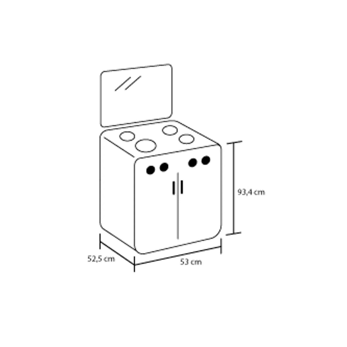 Estufa Romero de gabinete Haceb de 4 puestos a Gas Propano Plata - EST ROMERO GAB V GP PL