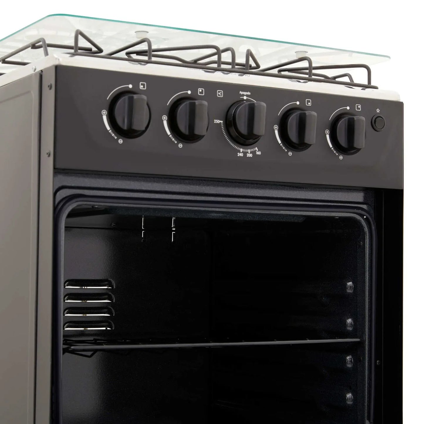 Estufa Romero Vidrio Haceb 50 cms Gas Propano Negra - Logística Haceb