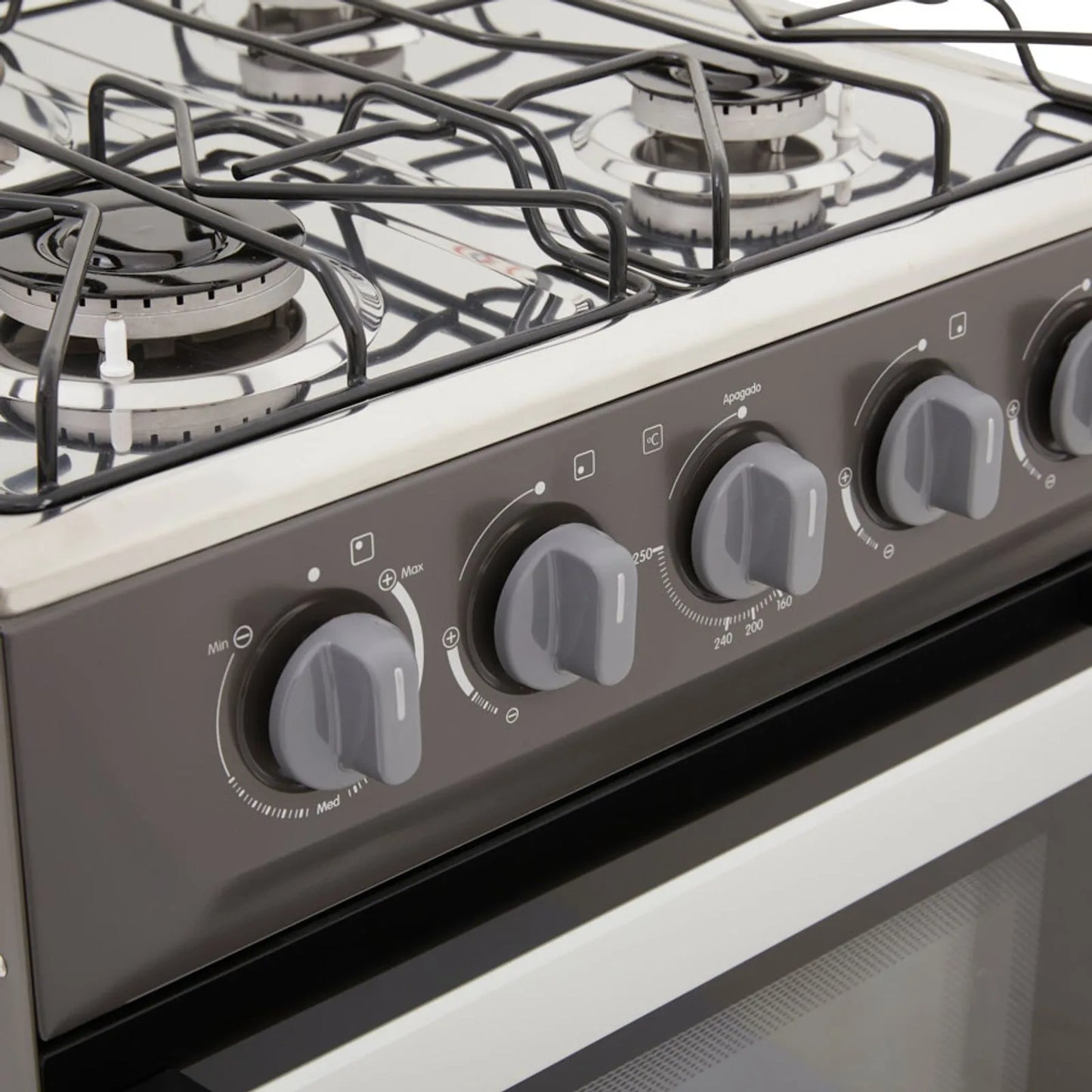 Estufa Romero Haceb de 4 puestos 50 cm a Gas Propano Plata - ESTUFA ROMERO 50-V MIX 3X1 GP PL - Logística Haceb