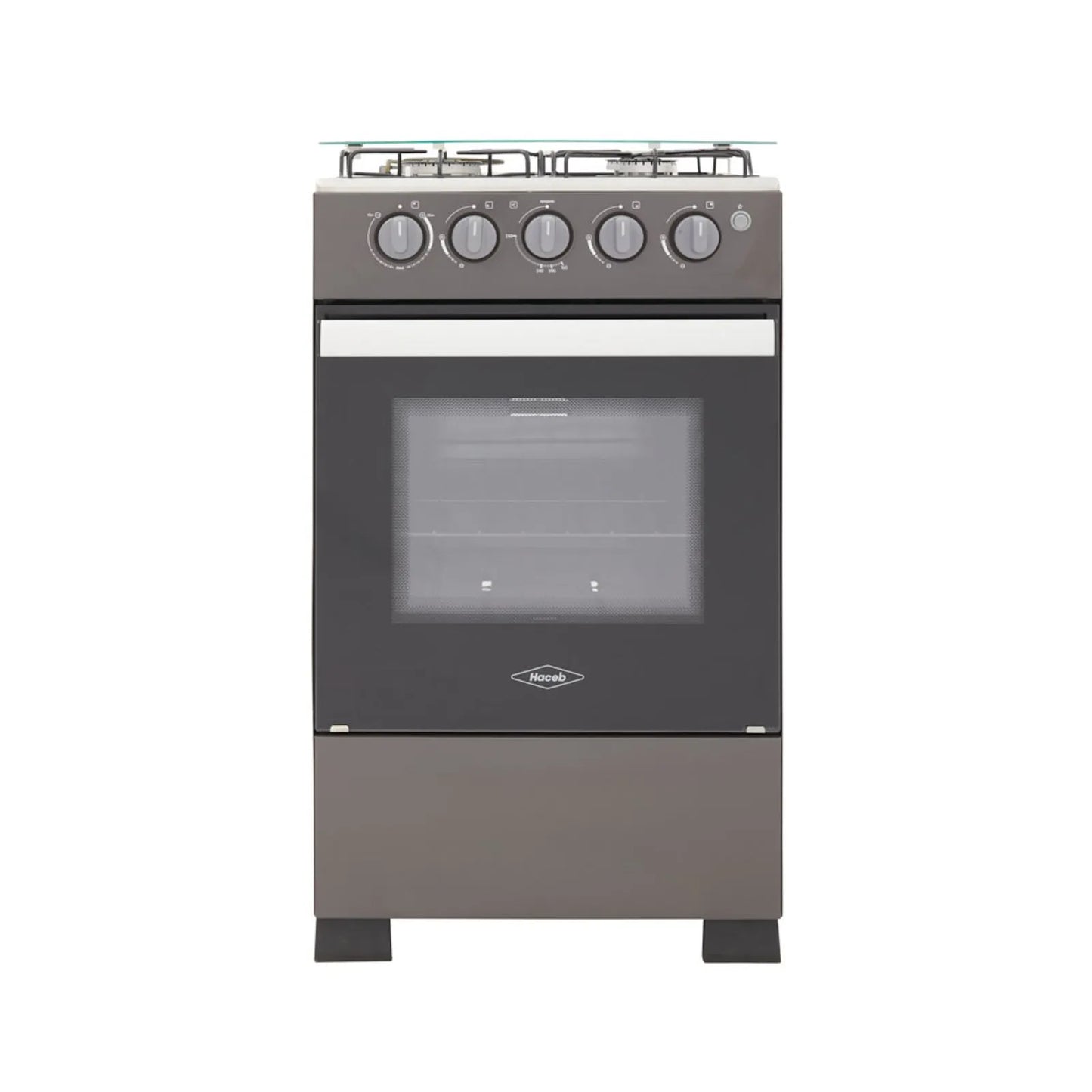 Estufa Romero Haceb de 4 puestos 50 cm a Gas Natural Plata - ESTUFA ROMERO 50-V MIX 3X1 GN PL - Logística Haceb