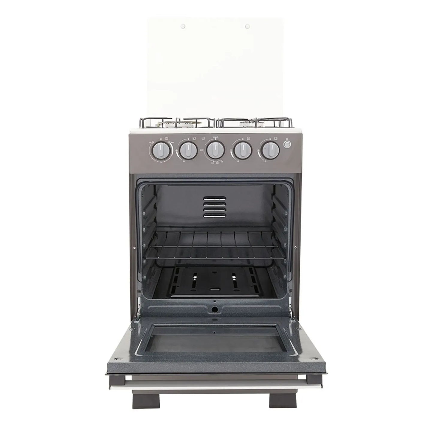 Estufa Romero Haceb de 4 puestos 50 cm a Gas Natural Plata - ESTUFA ROMERO 50-V MIX 3X1 GN PL - Logística Haceb