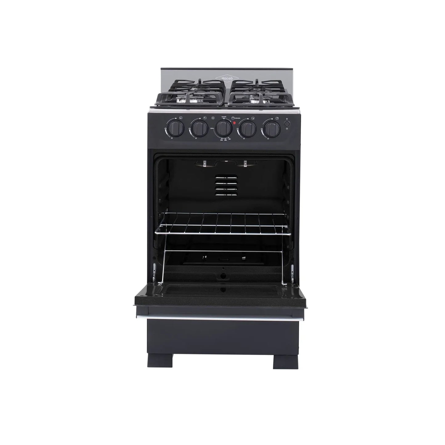 Estufa Romero Cristal de 4 puestos 50 cm a Gas Propano Negro - ESTRO50-CRISTAL-P