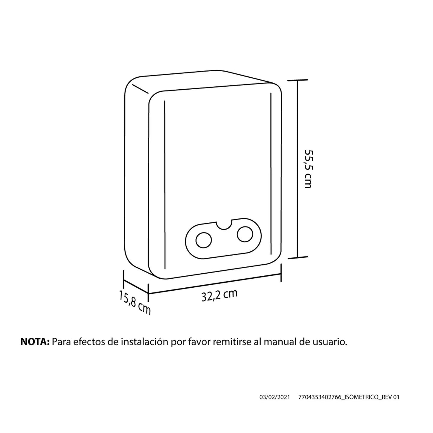 Calentador paso tiro forzado 6 L gas natural blanco Haceb CP BAMBÚ 6 LT TF GN DISP BL