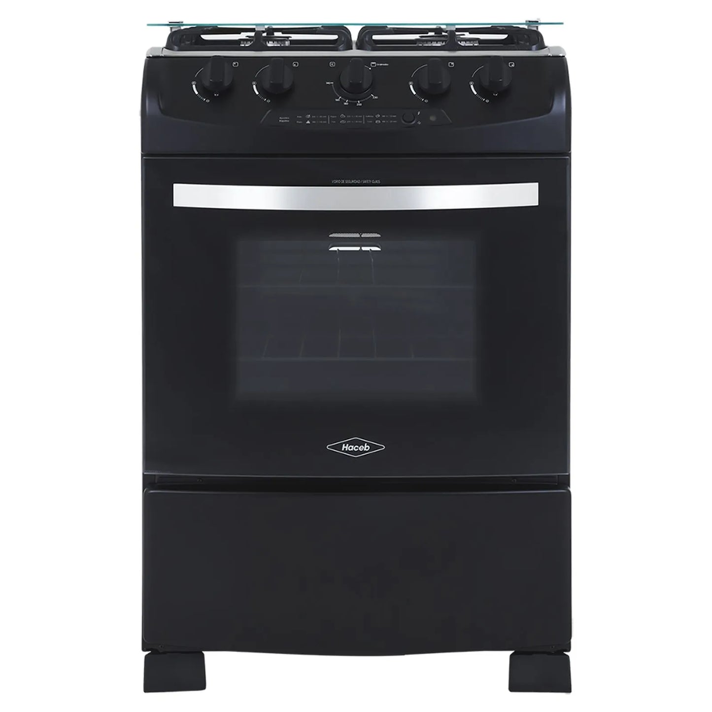 Estufa Orégano Haceb de 4 puestos 60 cm a Gas Natural Negro - ESTORG60-VF-NE