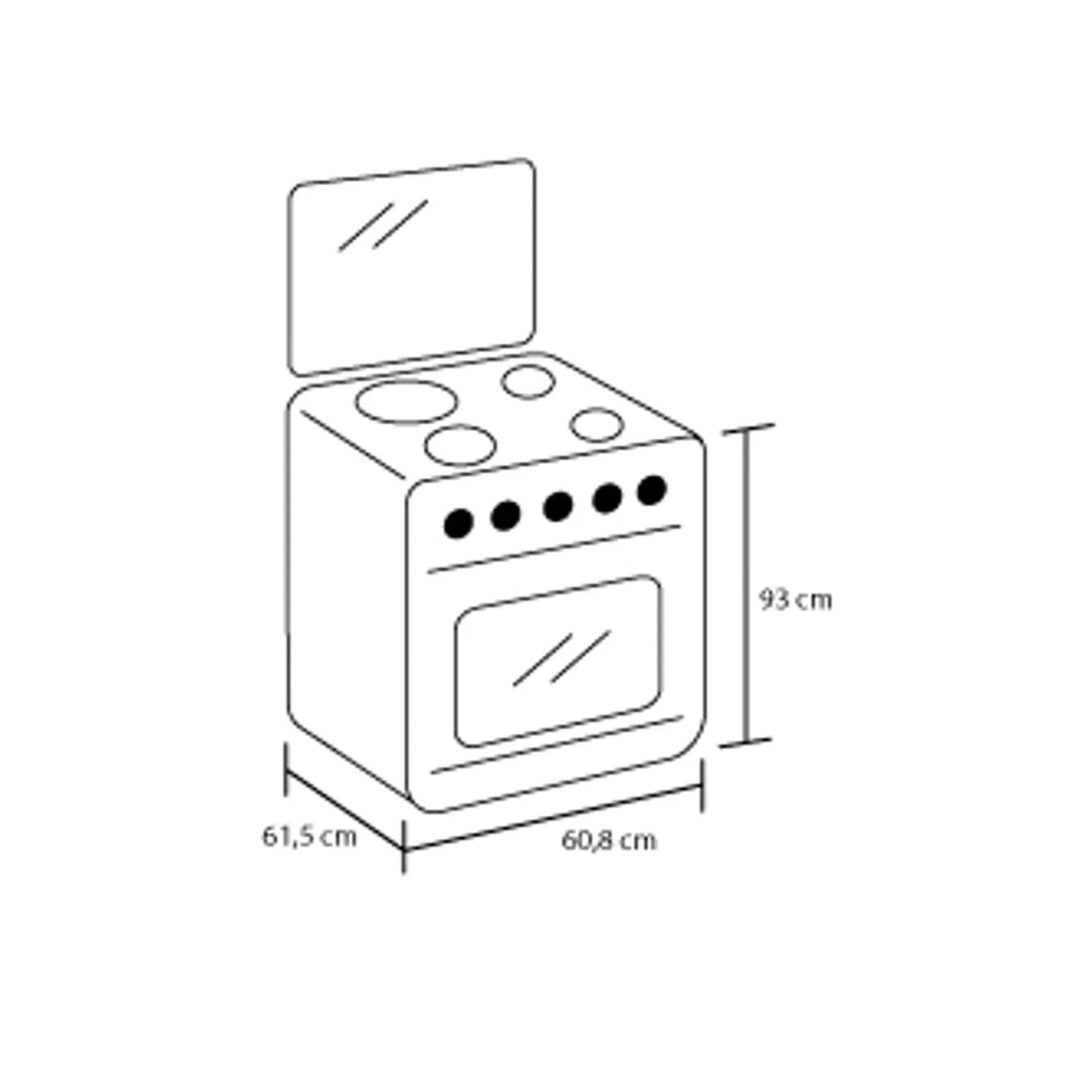 Estufa Orégano Haceb de 4 puestos 60 cm a Gas Natural Negro - ESTORG60-VF-NE