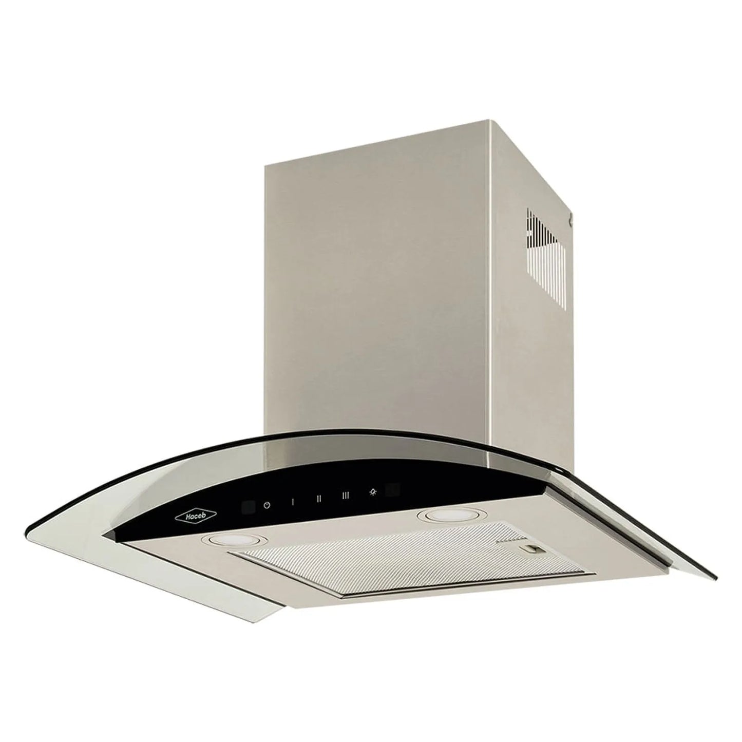 Campana peninsula Haceb vidrio inox-negro 60 Cm 3 velocidades- Logística Haceb