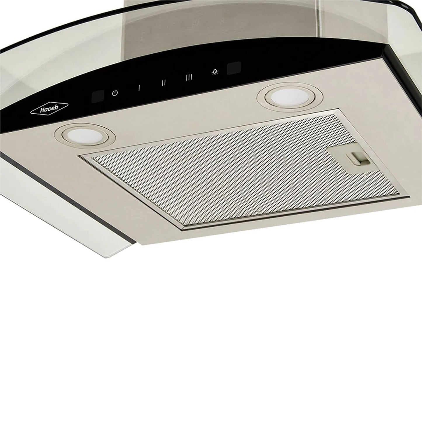 Campana peninsula Haceb vidrio inox-negro 60 Cm 3 velocidades- Logística Haceb