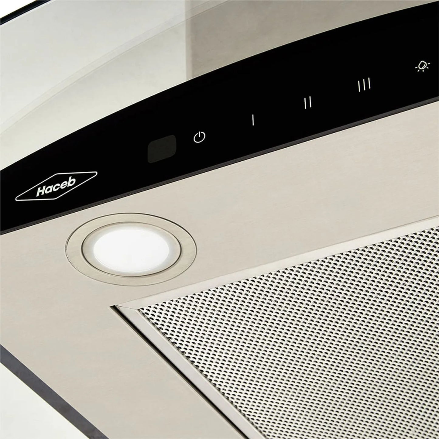 Campana peninsula Haceb vidrio inox-negro 60 Cm 3 velocidades- Logística Haceb