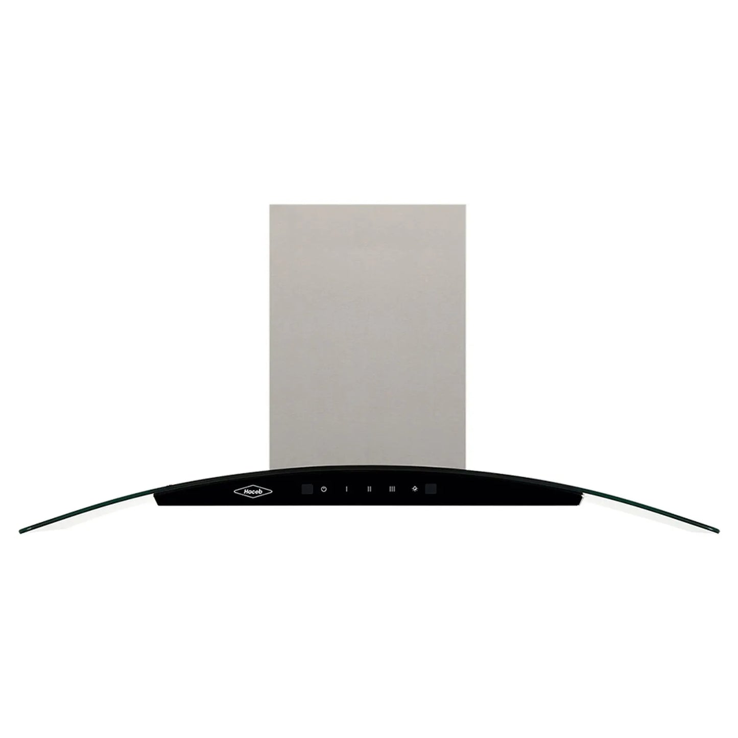 Campana península vidrio inox Haceb-negro de 90cm con 3 velocidades- Logística Haceb