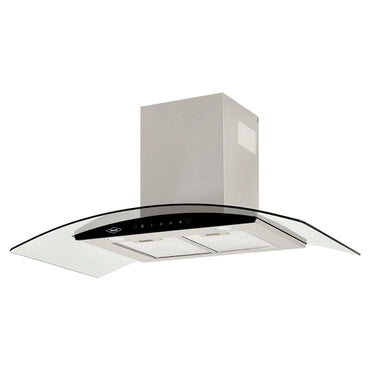 Campana península vidrio inox Haceb-negro de 90cm con 3 velocidades- Logística Haceb