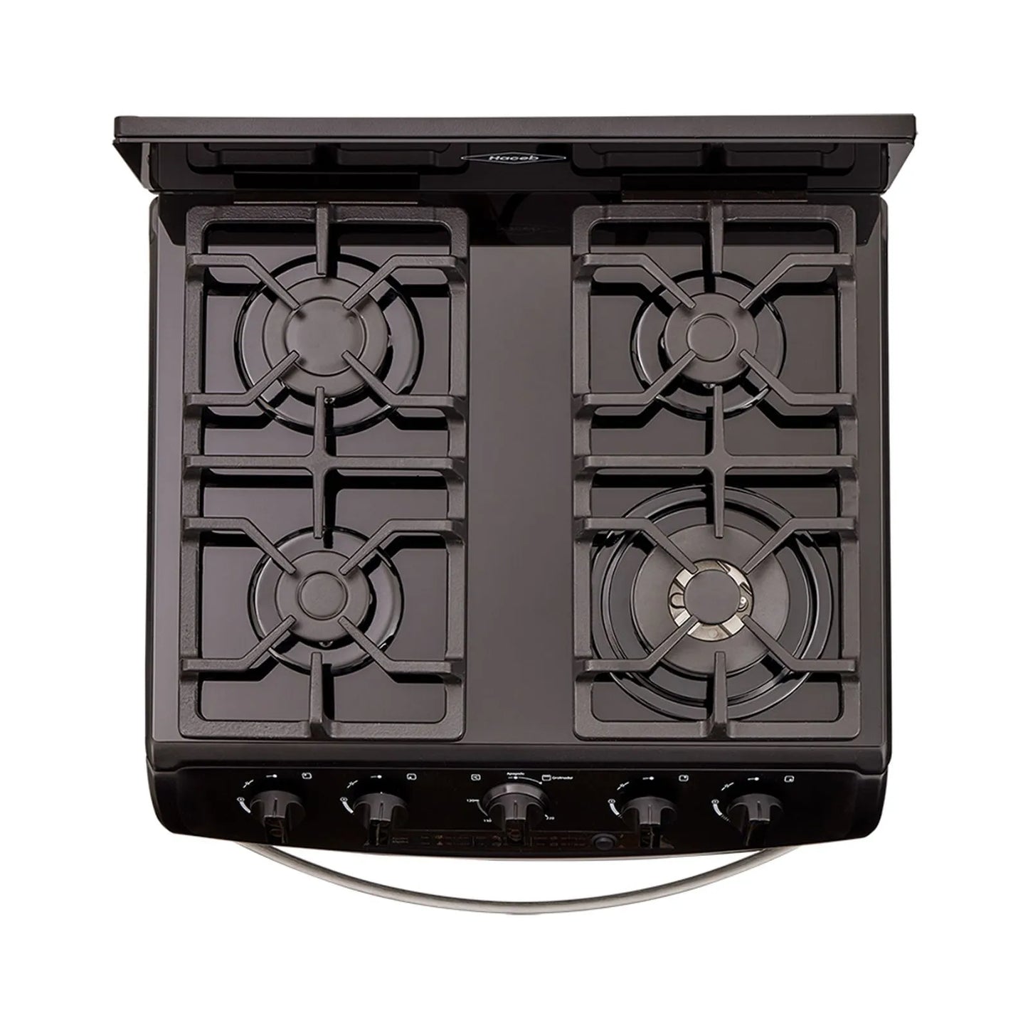 Estufa de piso en cristal Haceb de 60 cm gas natural negro - EST CRISTAL 60-T GN NE- Logística Haceb